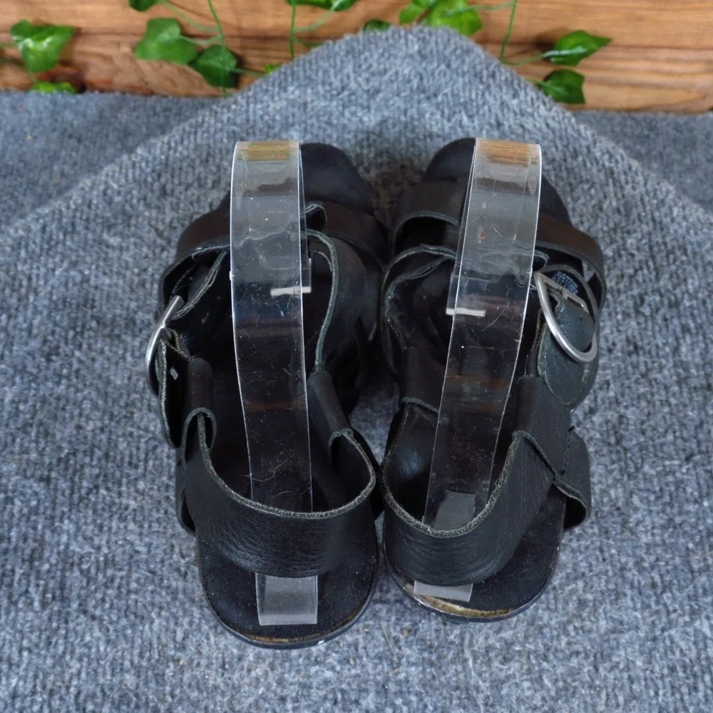 Dr. Scholl's Candid Women Gladiator Platform Heel Sandal 8M Dressy Black Leather